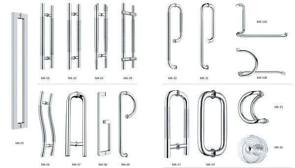 Shower screen glass door 304 stainless steel handle Shower screen glass door 304 stainless steel handle