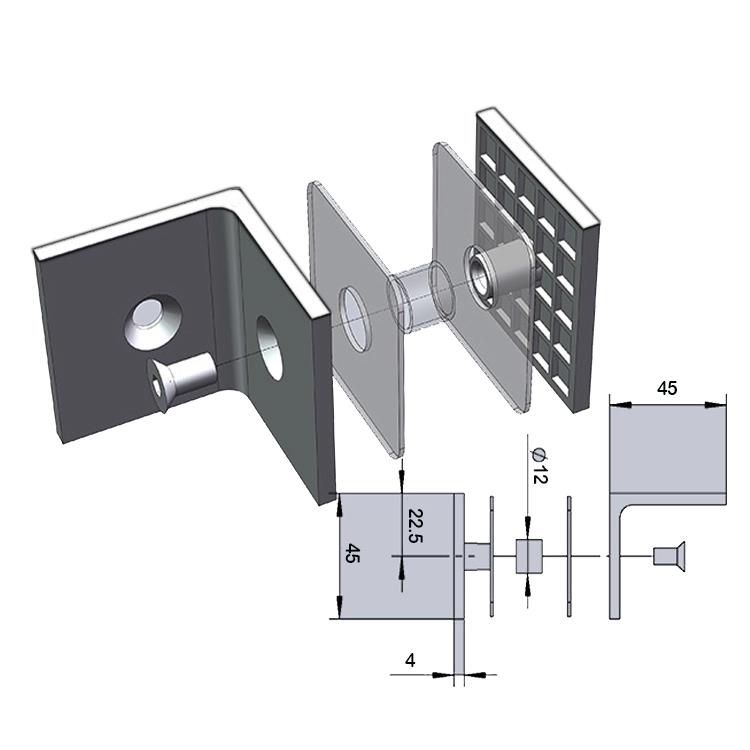 90 Degree 316 Wall Mount Door Square Type Glass Clamp 90 Degree 316 Wall Mount Door Square Type Glass Clamp